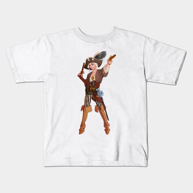 Pirate girl Kids T-Shirt by VermilionBlond